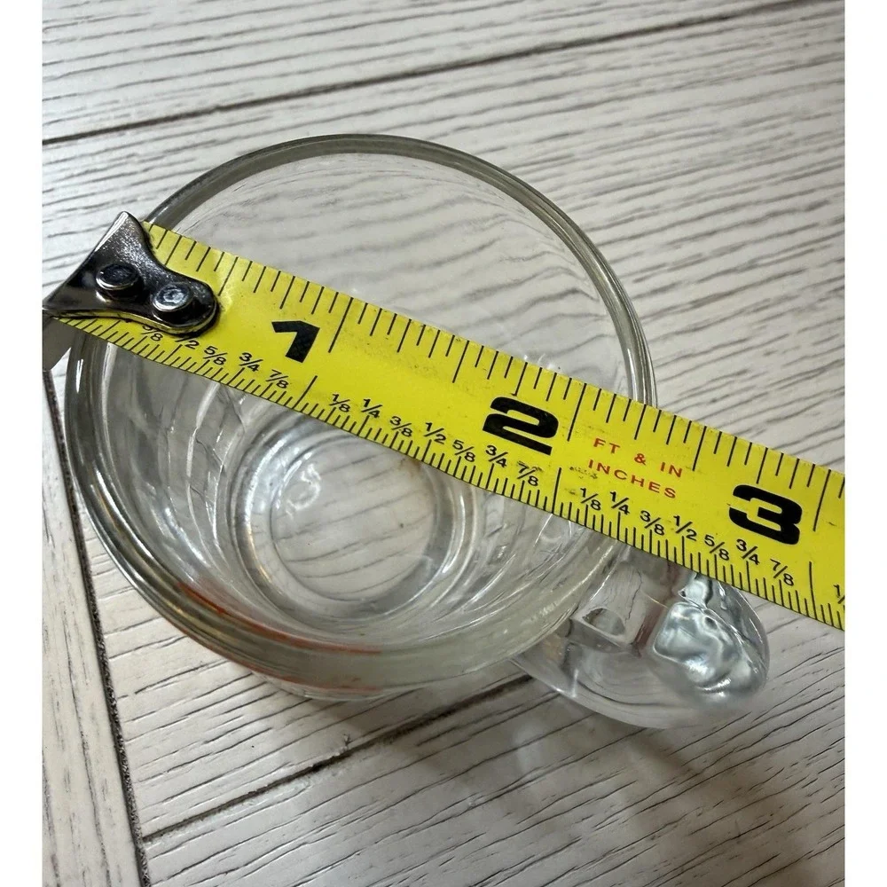 VTG A &W 1960s Root Beer Heavy Clear Glass‎ Mini Mug Arrow Bullseye Logo 3.25